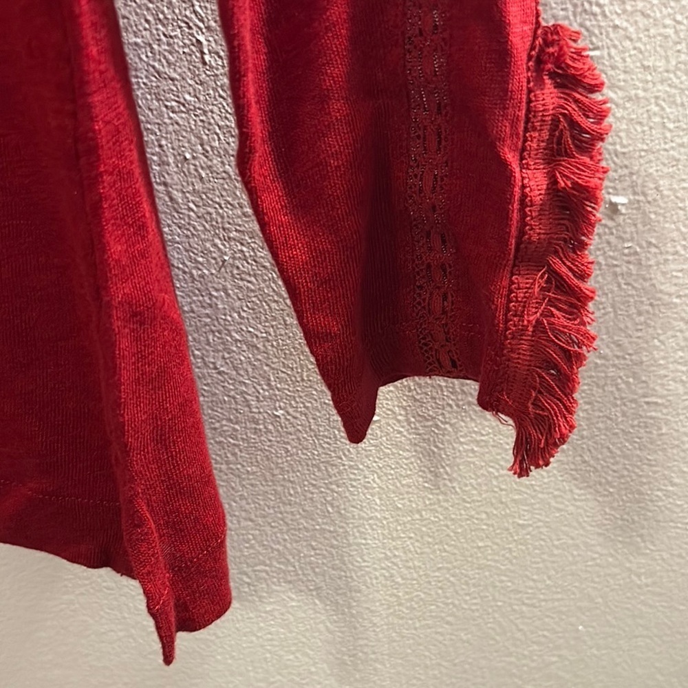 Zara Red Long Sleeve 100% Linen Top Medium - Picture 4 of 11